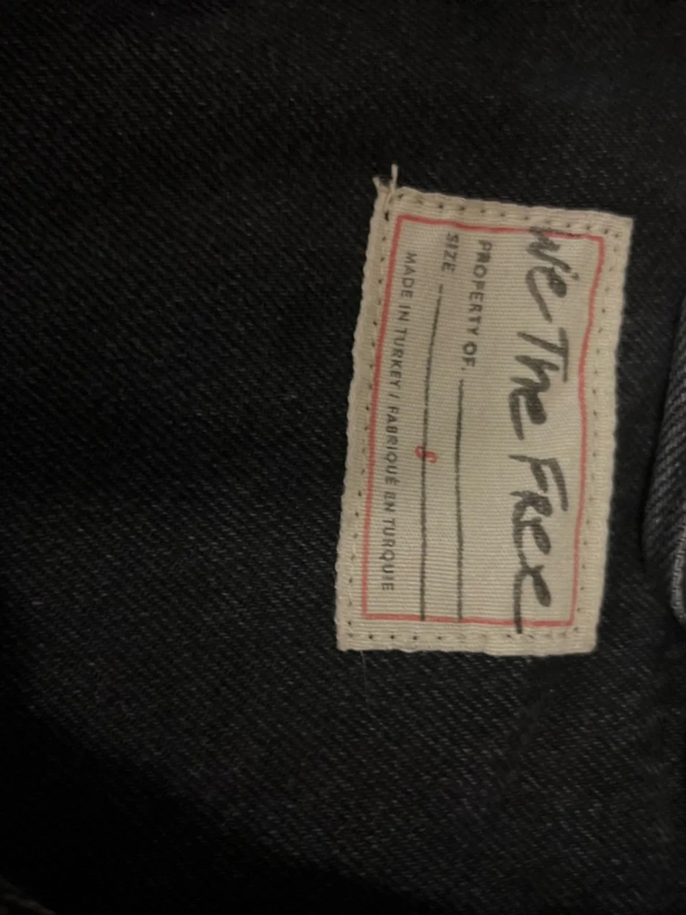 Free People Washed Black Distressed Denim Jacket - Picture 3 of 5